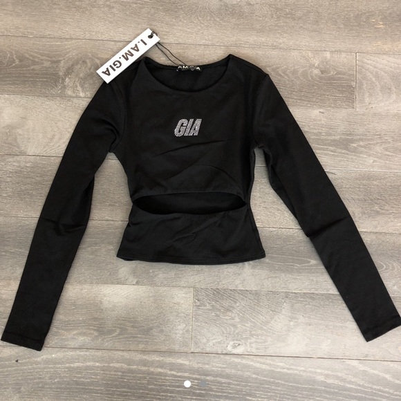 I am gia black long sleeve top Clearance